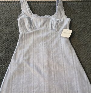 Altar'd State Light Blue Lace-Trimmed Nightgown